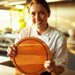 Round Shape Red Oak Cutting Board
