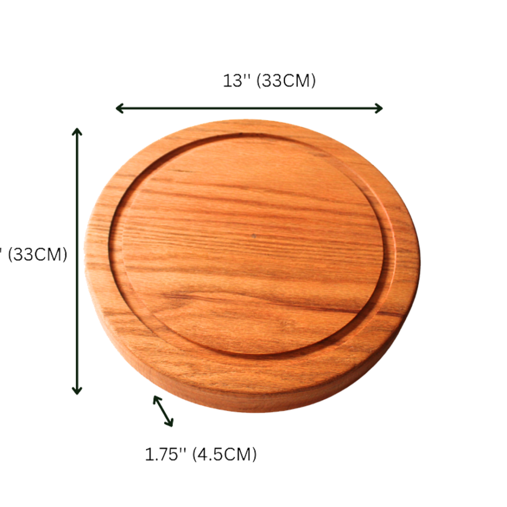 Round Shape Red Oak Cutting Board